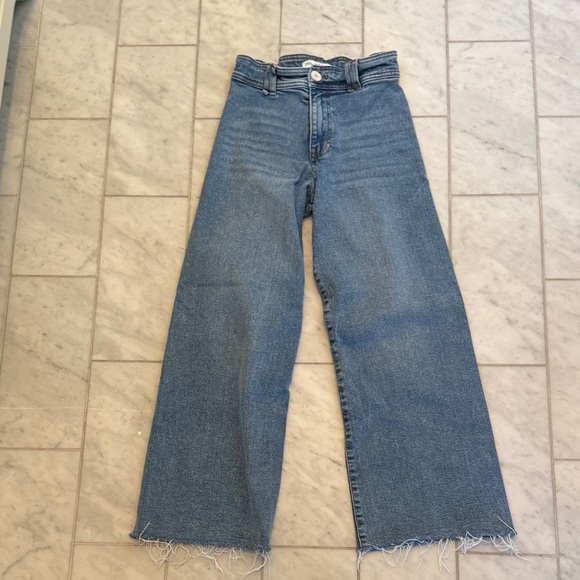 Zara Denim Blue Flare Jeans - Picture 1 of 3